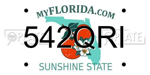 542QRI Florida License Plate