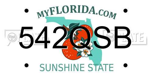 542QSB Florida License Plate