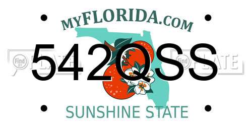 542QSS Florida License Plate
