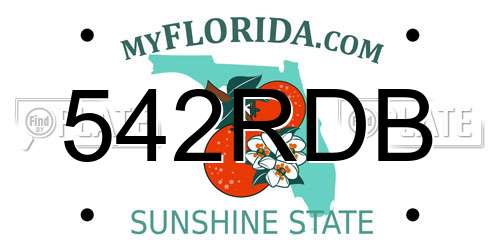 542RDB Florida License Plate