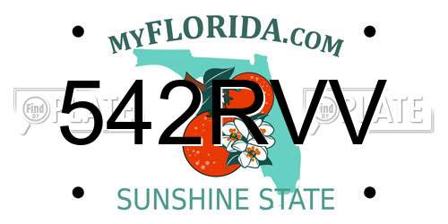 542RVV Florida License Plate