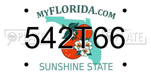 542T66 Florida License Plate