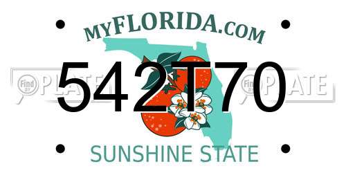 542T70 Florida License Plate