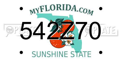 542Z70 Florida License Plate