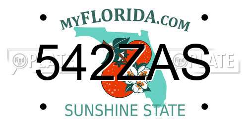 542ZAS Florida License Plate