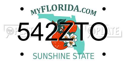 542ZTO Florida License Plate