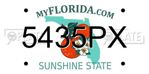 5435PX Florida License Plate