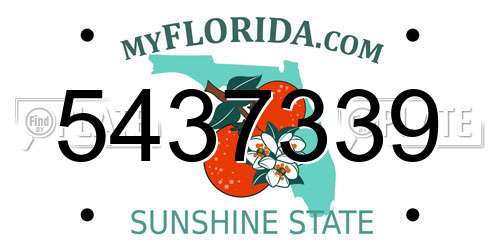 5437339 Florida License Plate