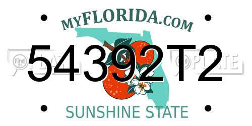 54392T2 Florida License Plate