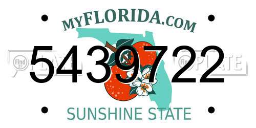 5439722 Florida License Plate