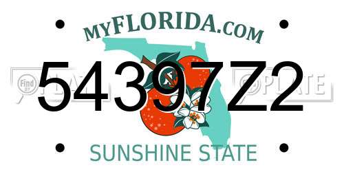 54397Z2 Florida License Plate