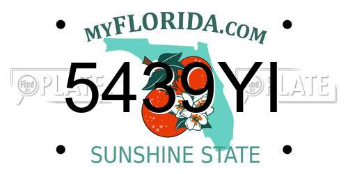 5439YI Florida License Plate