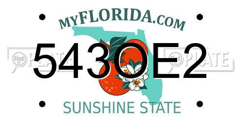 543OE2 Florida License Plate
