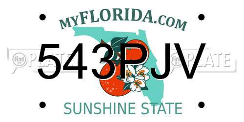 543PJV Florida License Plate
