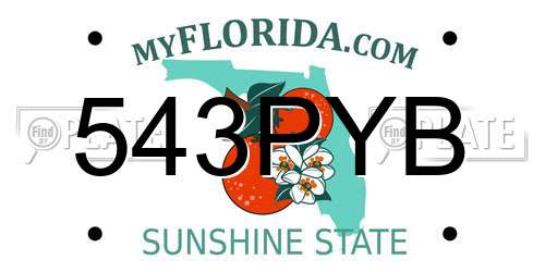 543PYB Florida License Plate