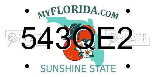 543QE2 Florida License Plate