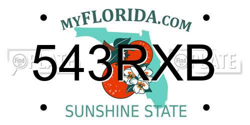 543RXB Florida License Plate