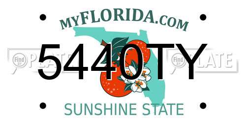 5440TY Florida License Plate