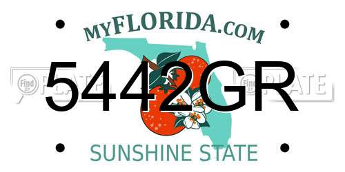5442GR Florida License Plate