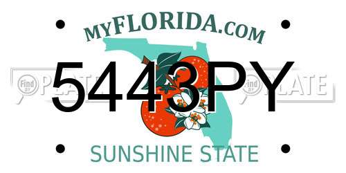 5443PY Florida License Plate