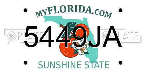 5449JA Florida License Plate