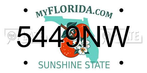 5449NW Florida License Plate