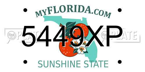 5449XP Florida License Plate