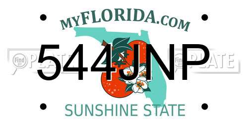 544JNP Florida License Plate