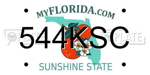544KSC Florida License Plate