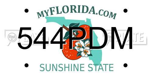 544PDM Florida License Plate