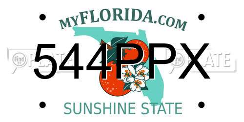 544PPX Florida License Plate