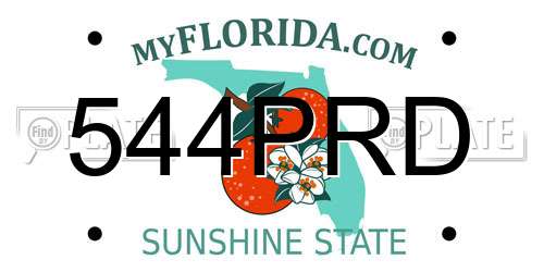 544PRD Florida License Plate
