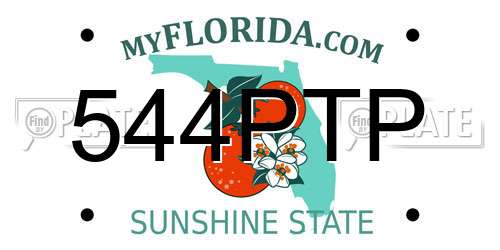 544PTP Florida License Plate