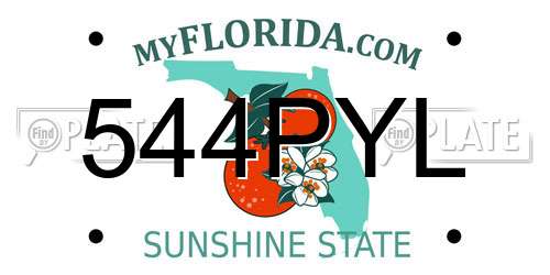 544PYL Florida License Plate