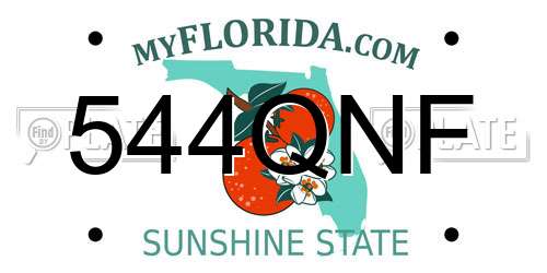 544QNF Florida License Plate