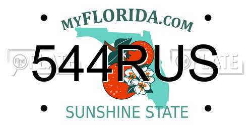 544RUS Florida License Plate