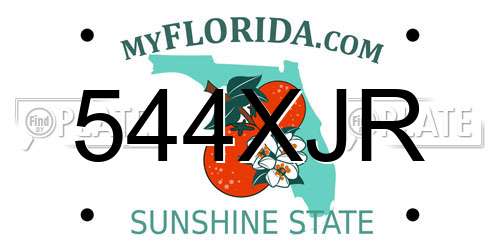 544XJR Florida License Plate