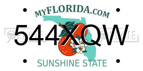 544XQW Florida License Plate