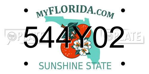 544Y02 Florida License Plate