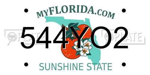 544YO2 Florida License Plate