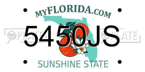 5450JS Florida License Plate