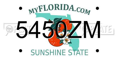 5450ZM Florida License Plate