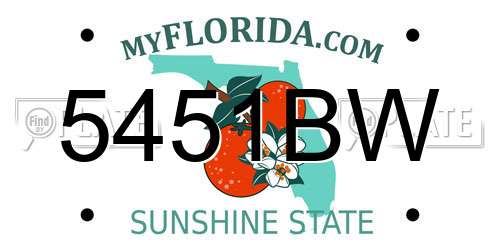 5451BW Florida License Plate