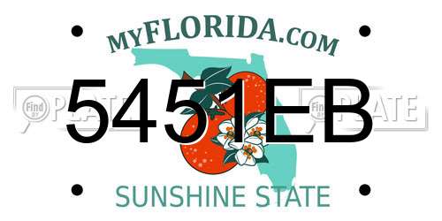 5451EB Florida License Plate