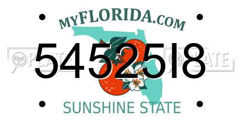 54525I8 Florida License Plate