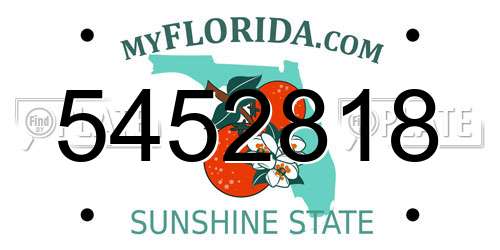 5452818 Florida License Plate