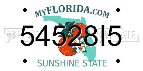 54528I5 Florida License Plate