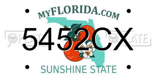 5452CX Florida License Plate