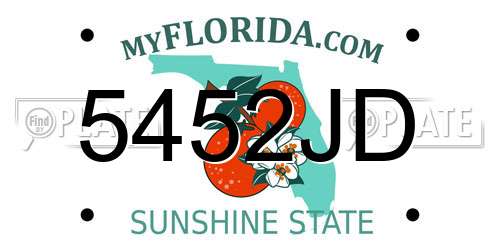 5452JD Florida License Plate