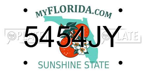 5454JY Florida License Plate